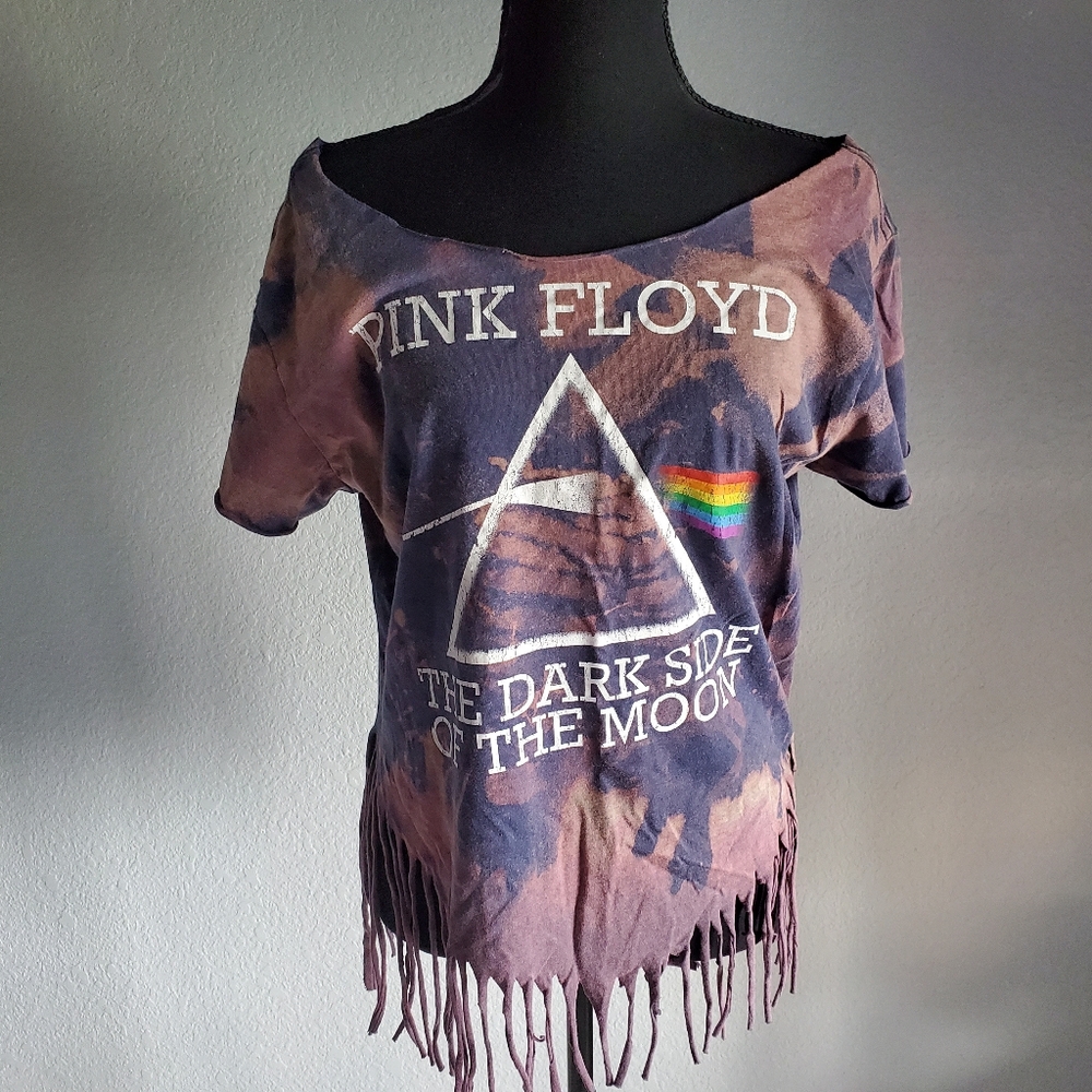 Pink Floyd T-Shirt Low Off The Shoulders Raw Edge